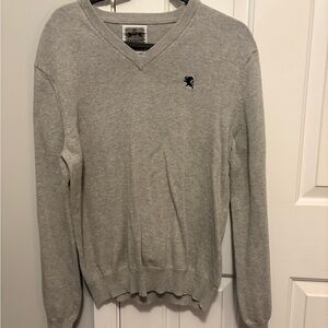 Express Light Gray V-Neck Sweater